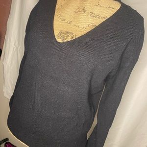 Forever 21 black long sleeve low cut shirt